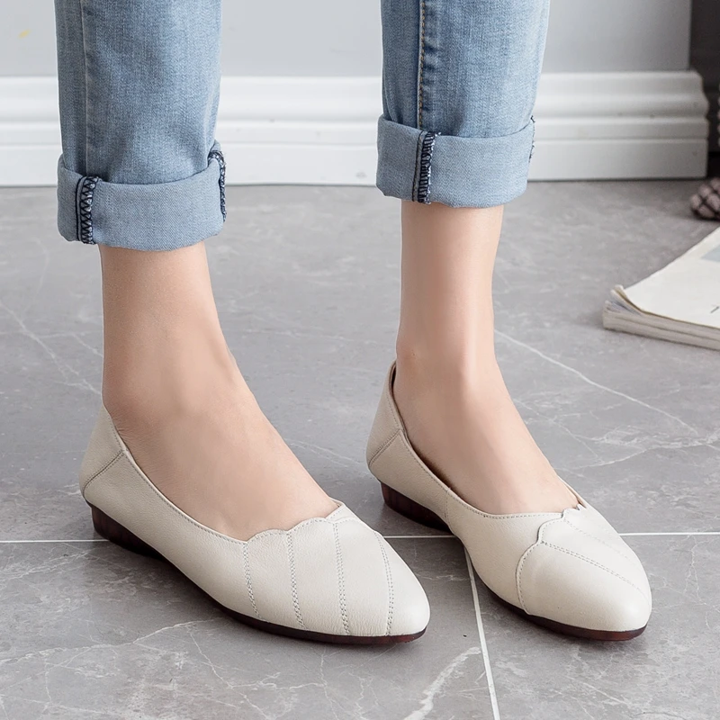 ZHUISE 2021 туфли на плоской подошве из натуральной кожи Женские лоферы Мягкие