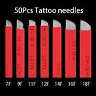 50 шт. 7 9 11 12 14 16 CF микроблейдинг ламинаты нанотату иглы лезвие для 3D макияжа бровей ручка Tebori вышивка