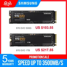Samsung 970 EVO M.2 SSD 500GB 1 ТБ Nvme Внутренний твердотельный диск Внутренний твердотельный накопитель TLC PCIe 3,0x4 NVMe 1,3 ноутбук