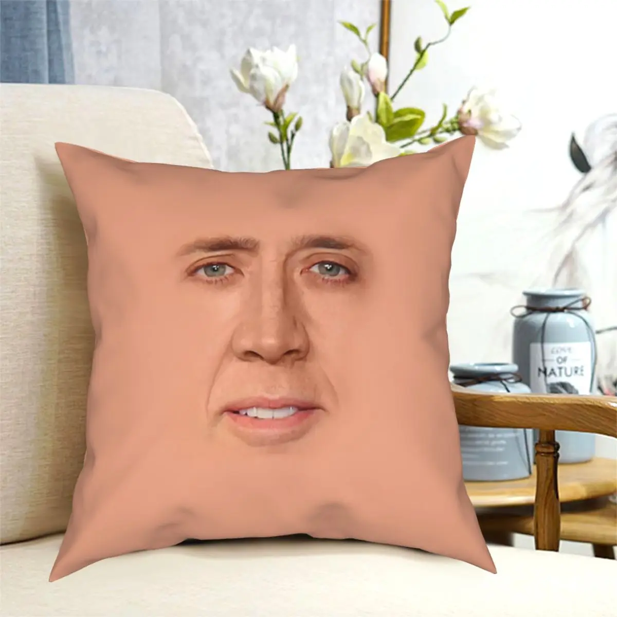 

Nicolas Cage - Face Throw Pillow Cushion Cover Decorative Pillowcases Case Home Sofa Cushions 40x40,45x45cm(Double Sides)