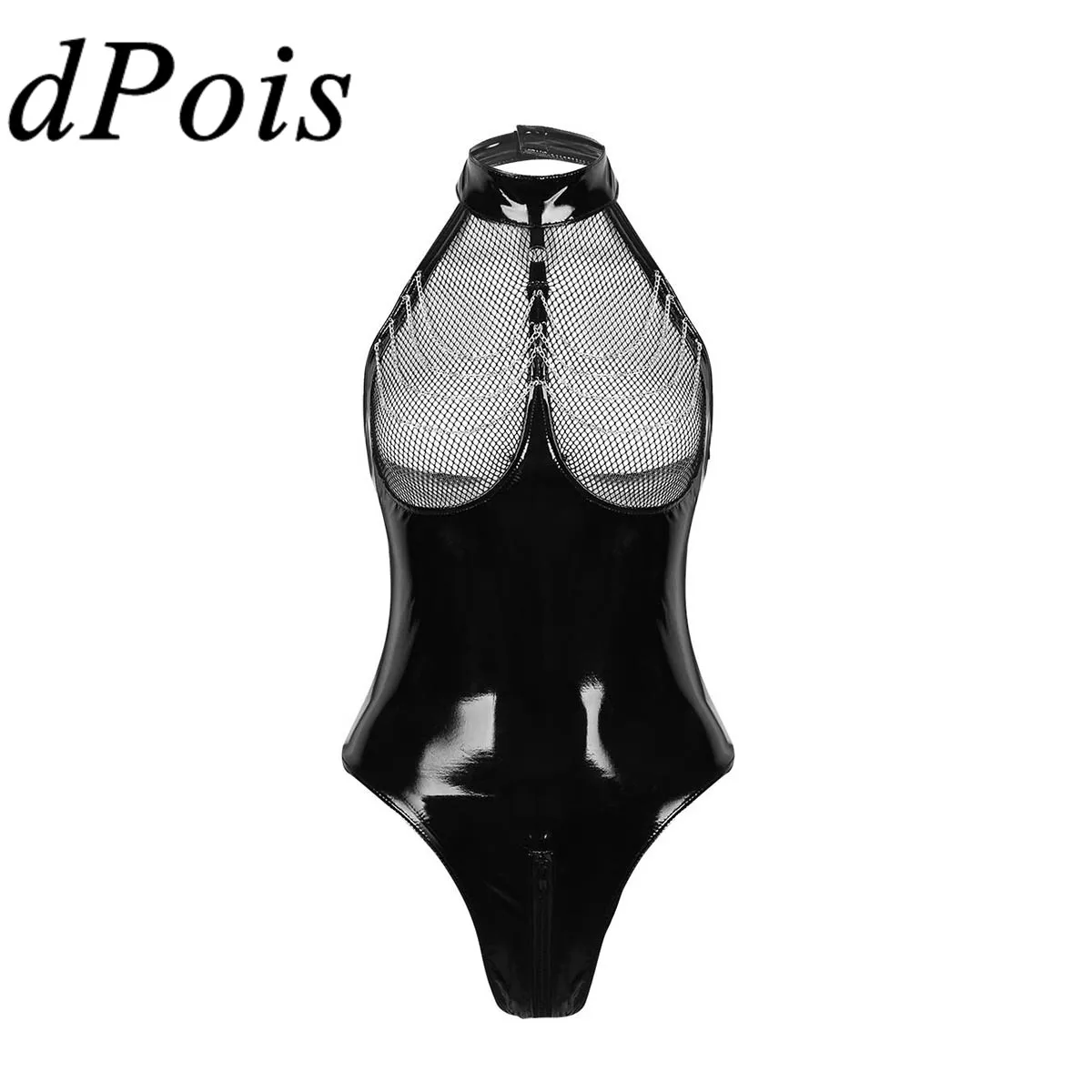 Женские комбинезоны из лакированной кожи с эффектом влажности сексуальное