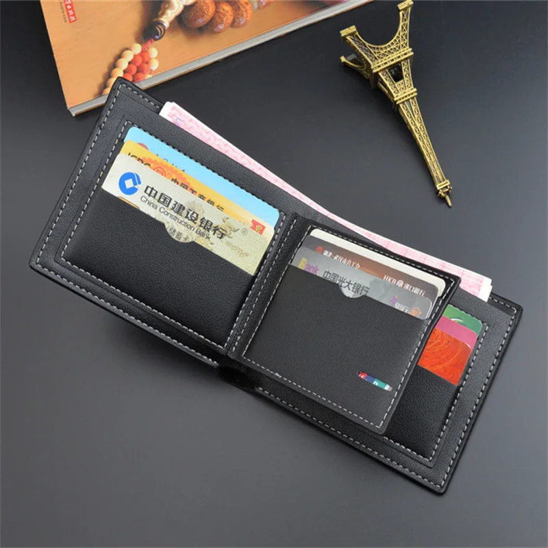 

Mens Wallet Men's Fashion Three Fold Thin Wallet Youth Student Zipper Business Wallet Card Holder Coin Purses Carteira Masculina