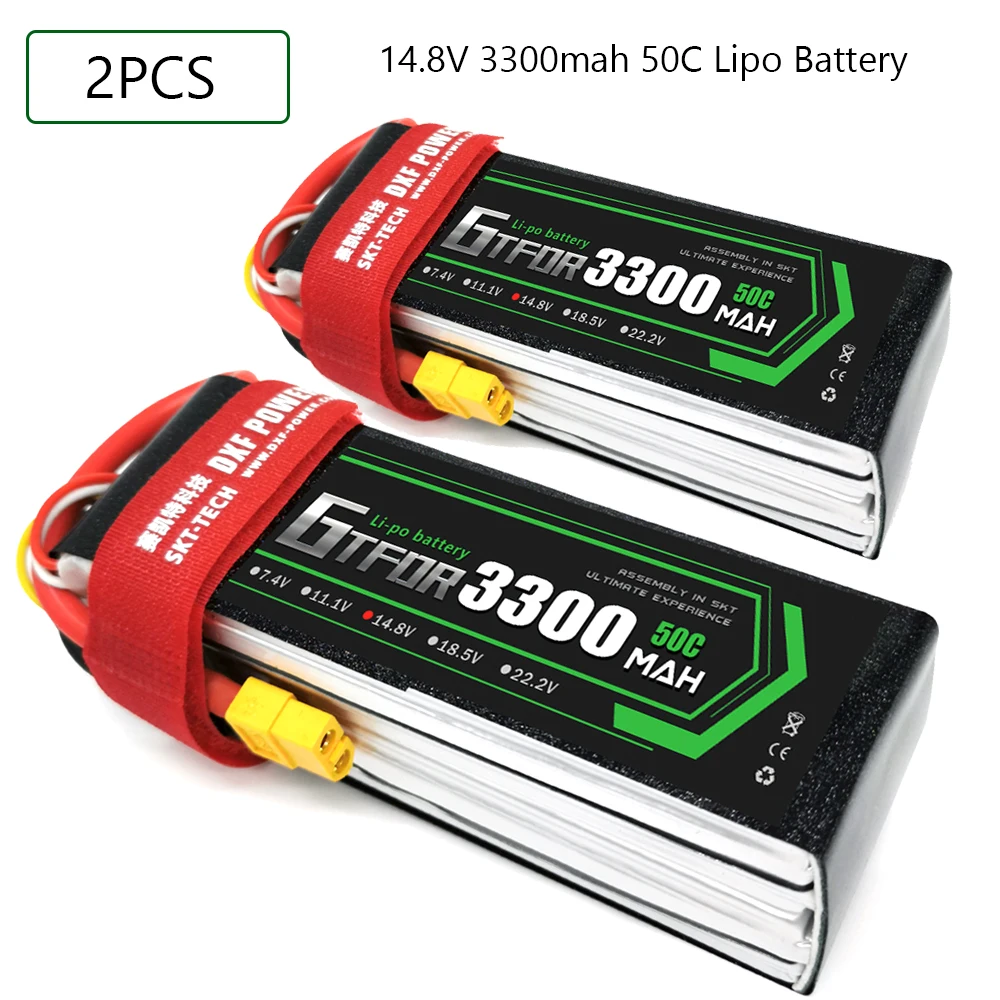 

GTFDR 3300mAh 14.8V 50C-100C Lipo battery 4S XT60/DEANS/XT90/EC5 For AKKU Drone FPV Truck four axi Helicopter RC Car Airplane