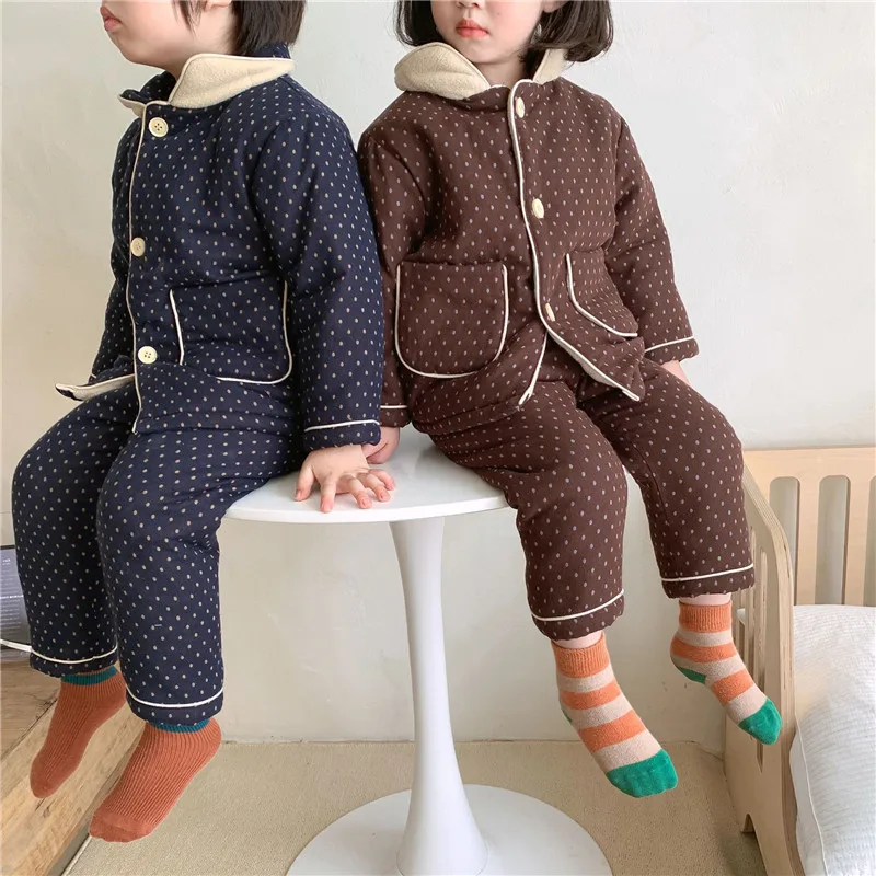 

Girl Boys Pajamas Suits Kids Baby 2021 Beauty Winter Autumn Thicken Nightclothes Sleepwear Pajamas Sets Cotton Children Clothing