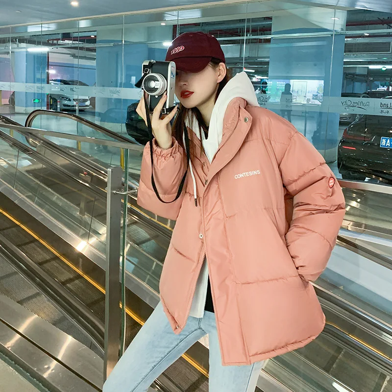 

Fake Two-piece Down Cotton Jacket Women 2021 New Korean Fashion Cotton-padded Jacket Plus Size Winter Student Jacket Women