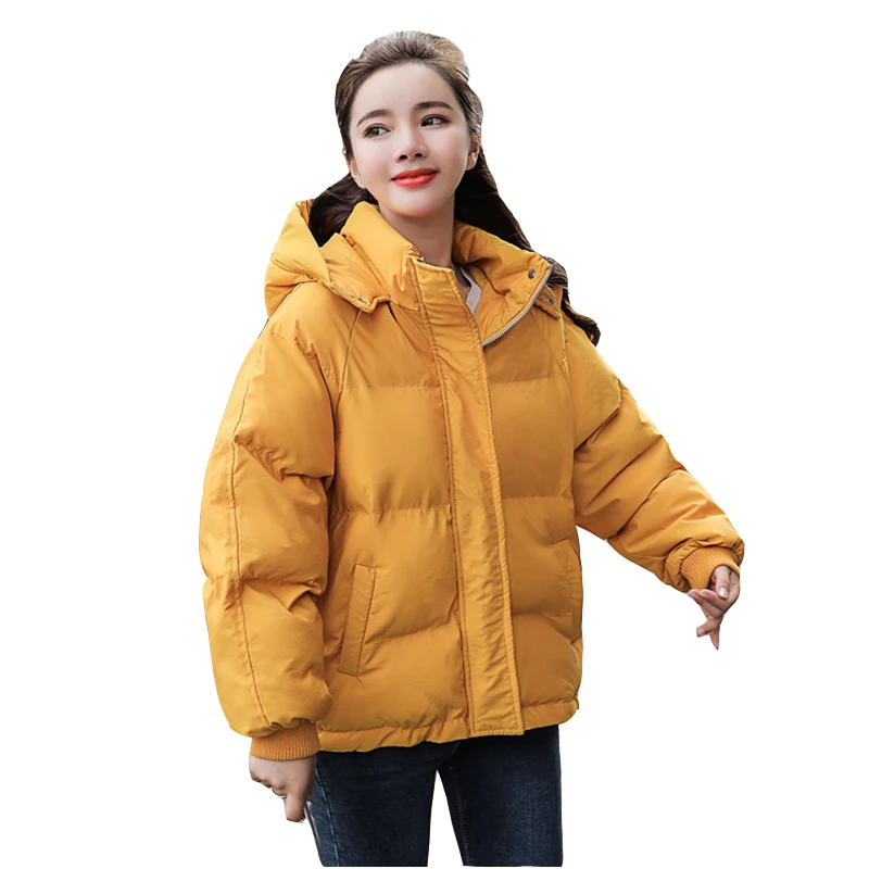 Новинка осенне зимняя куртка с капюшоном Женское пальто свободные короткие