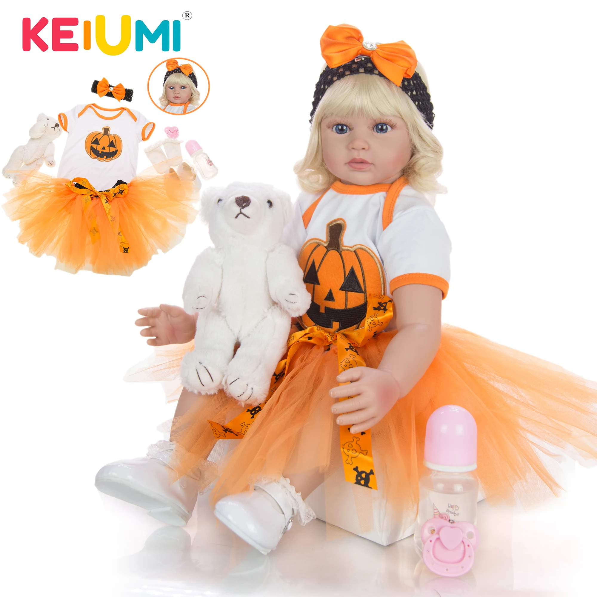 KEIUMI Хэллоуин 24 дюйма силиконовая кукла выбрать 1 из 5 стилей так действительно