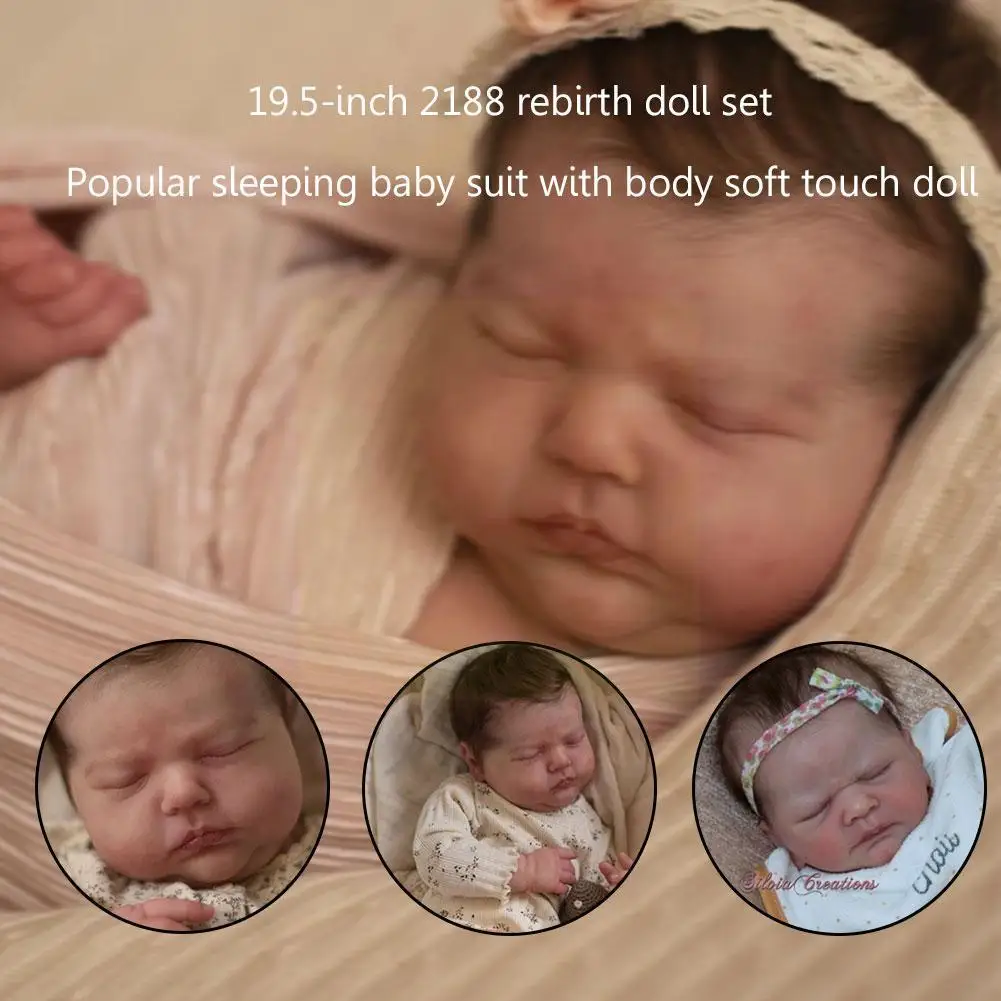 

NPK 19.5inch Reborn Doll Kit Tessa Asleep Popular Sleeping With Baby Body Unfinished Rebirth Parts Kit Dolls P0Y1