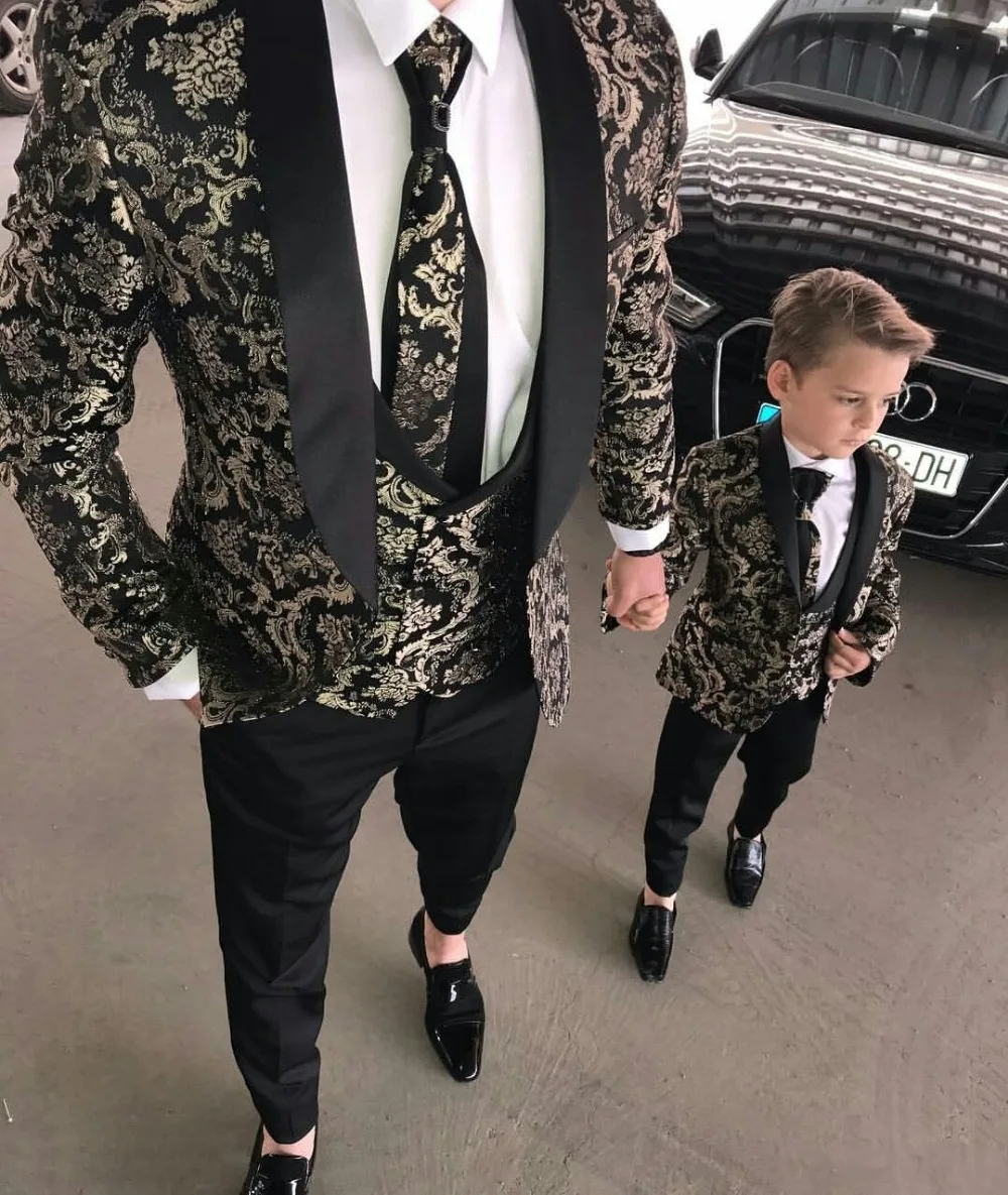 

MyLoddy Men Suits High-Quality 3 Pieces Set Groomsmen Formal Wedding Tuxedos For Men Lapel Prom Suits (Jacket +Vest + Pants)
