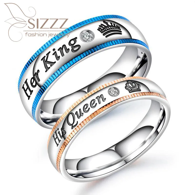 2019 Европейская и американская мода пара король королева титановое стальное