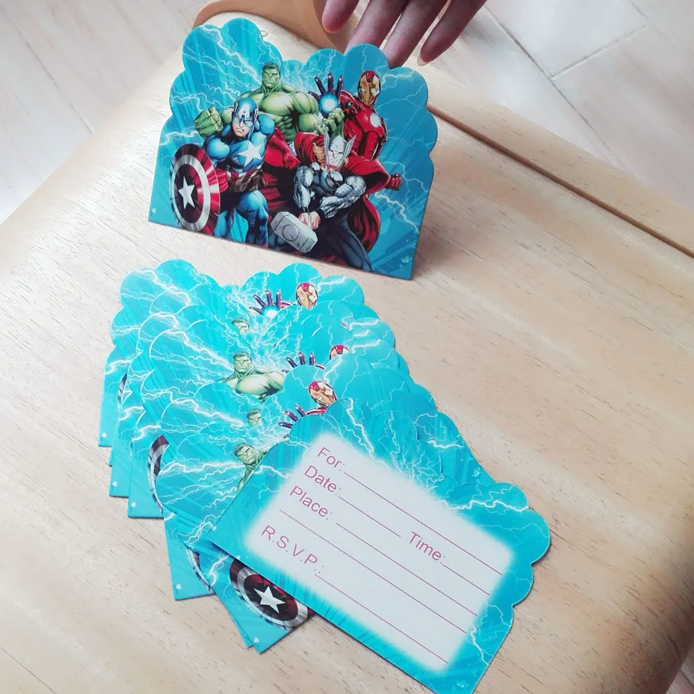 10 шт Банни мальчик Халк день рождения пригласительные открытки вечерние