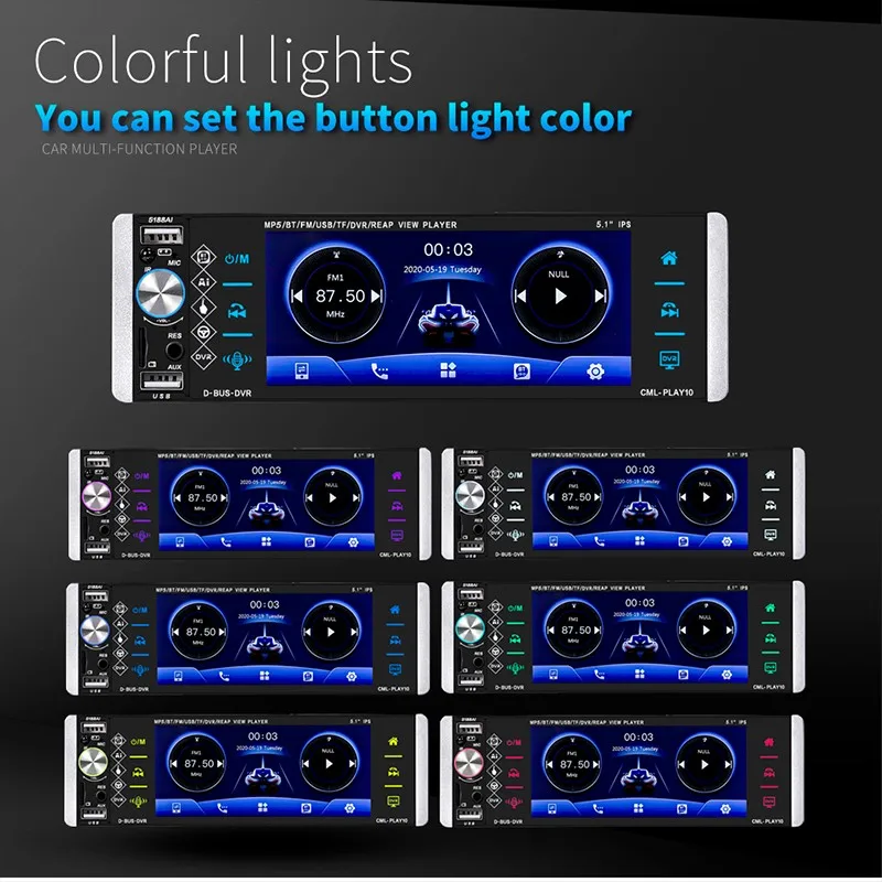 MP5-плеер 1din Сенсорный автомобильный радиоприемник двунаправленное соединение RDS