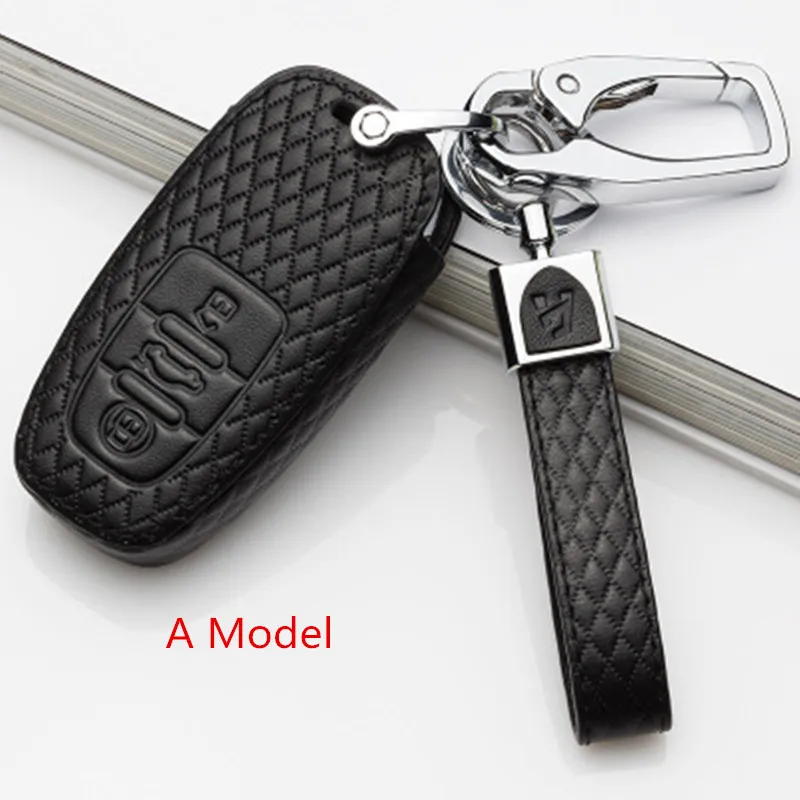 Кожаный чехол для автомобильных ключей Audi A1 A2 A3 A4 A5 A6 A7 TT Q3 Q5 Q7 R8 S6 S7 S8 SQ5 RS5 защитный