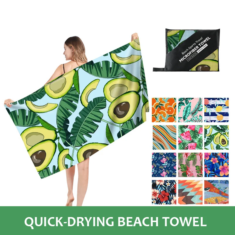 

New! Printed Beach Towel Double-fleece Mircofibre Towel Water Absorbent Quick-drying Sand Resistant Adult Bath Swimming Towel