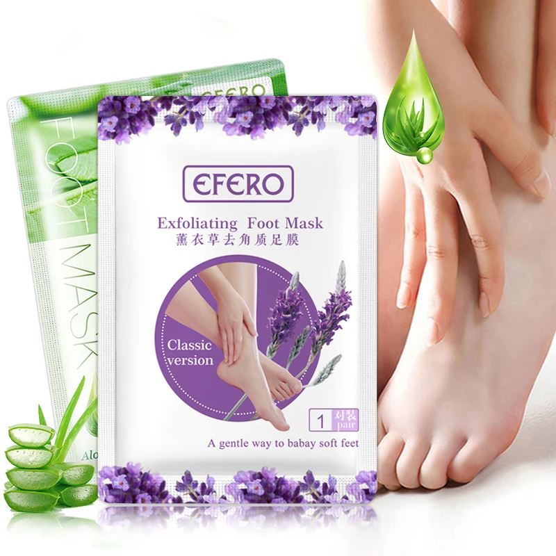 

EFERO 2pair=4pcs Exfoliating Foot Mask Foot Peel Mask for Legs Lavender Heels Crack Remove Skin Socks for Pedicure Socks