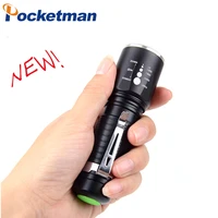 portable mini led t6 flashlight waterproof with pen clip powerful torch 18650 battery outdoor search hiking night camping light