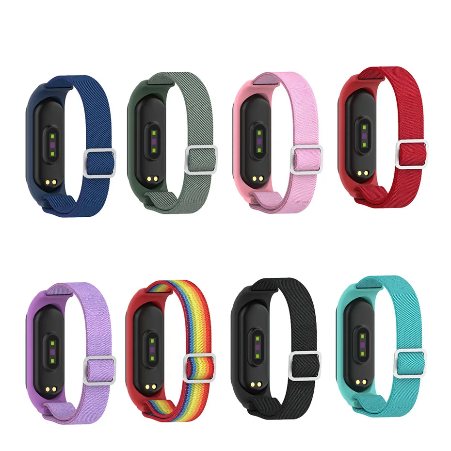 FOHUAS Nylon elastic Bracelet for Xiaomi MI Band 6 5 strap Sport Breathable Replacement Wristband Band 4 3 Smart Watch Accessor