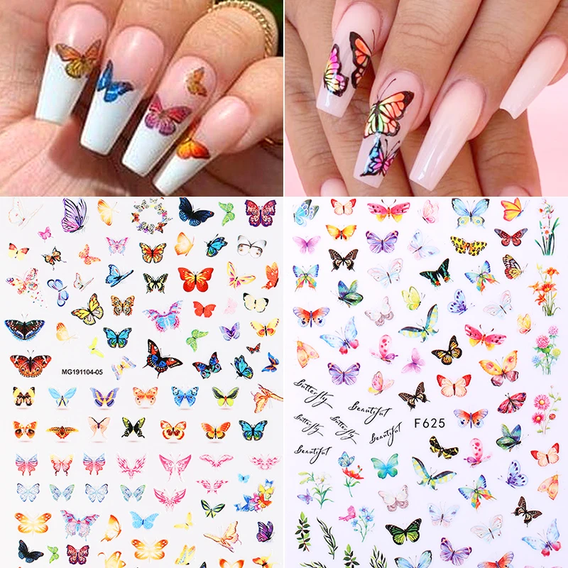 Лидер продаж 2021 3D наклейки для ногтей бумажные Переводные красивые с рисунком