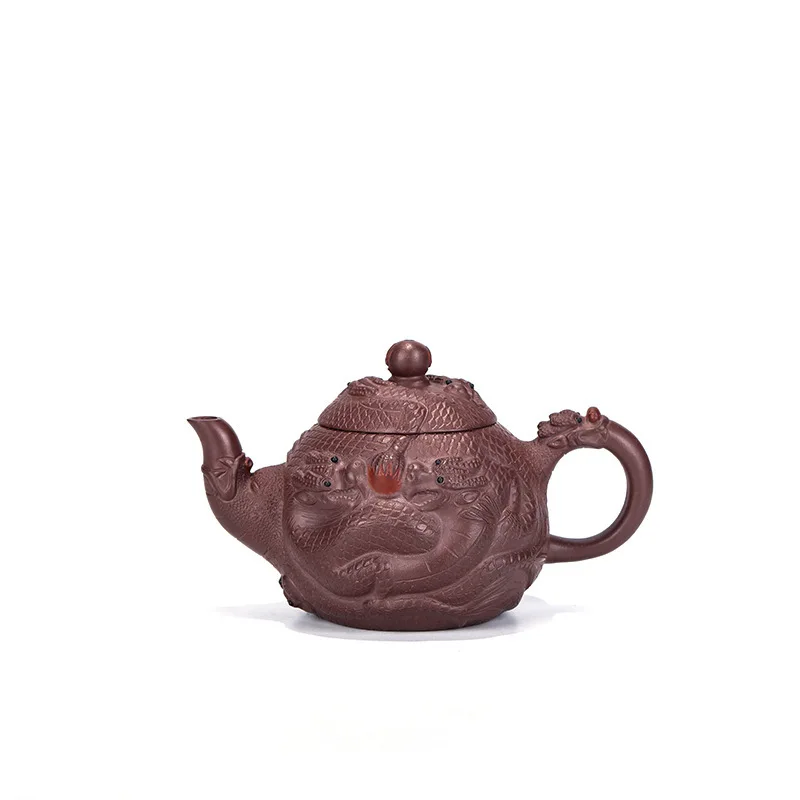 

Purple Ink For Imprinting Of Seals Famous Manual Carving Kowloon Extreme Dark-red Enameled Pottery Teapot Tea Set Customized