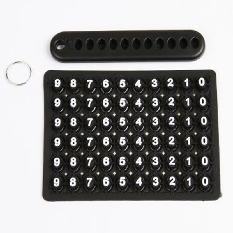 

New Anti lost Phone Number Plate Car Keychain Pendant Auto Vehicle Card Keyring Key Chain Pink Blue Car Interior Decoration