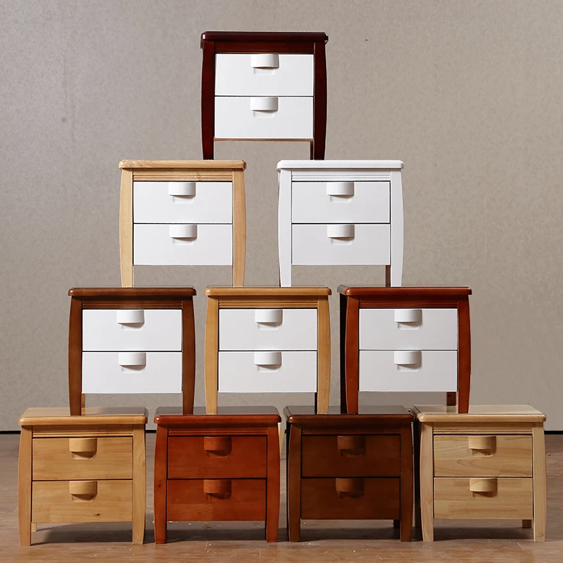 Прикроватный столик из массива дерева и резины простой скандинавский деревянный