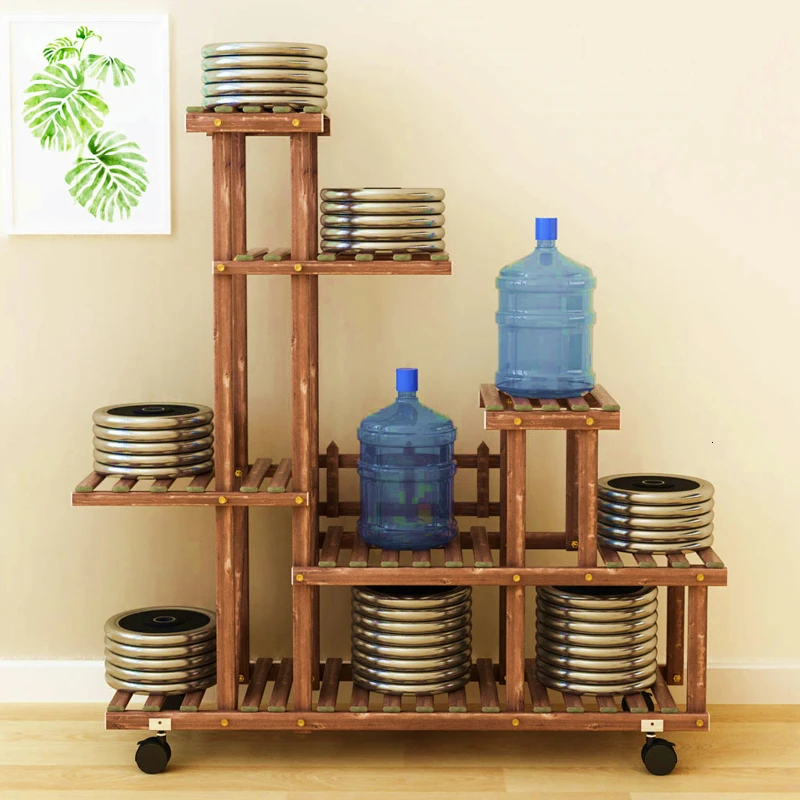 

Airs Indoor Balcony A Living Room Shelf Green Radish Meat Botany Solid Wood Quality Potted Plant Flowerpot Frame Household