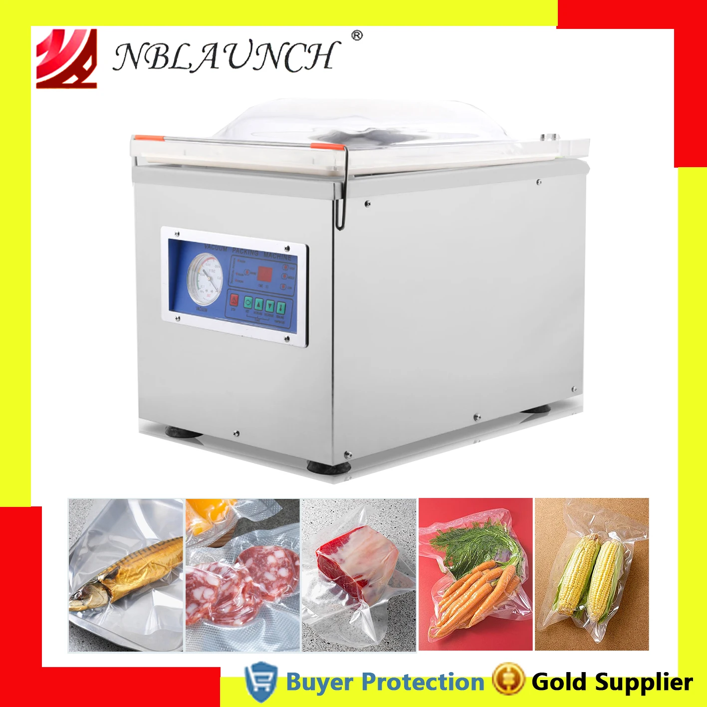 

Vacuum Sealing Machine Food Vaccum Sealer Packing Machine Big Pump Chamber Pouch Bags Food Rice Meat Fish Tea CE Certification