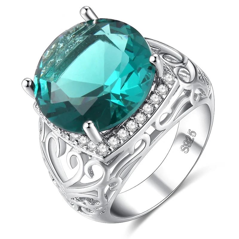 Женское кольцо с зеленым кубическим цирконием серебро 925 пробы размеры 6 7 8 9 10|ring