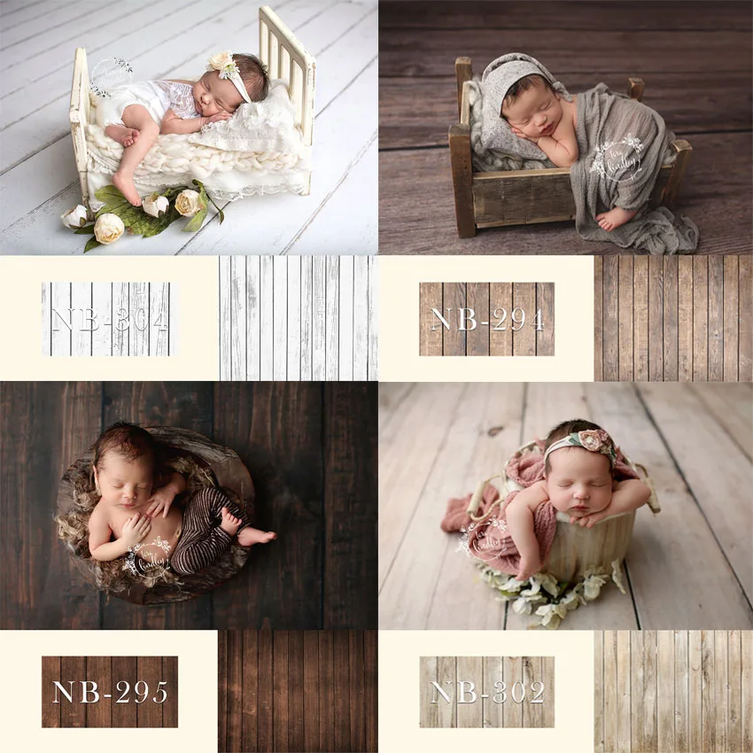 Новорожденный фон для фотосъемки детский душ день рождения деревянный пол фото