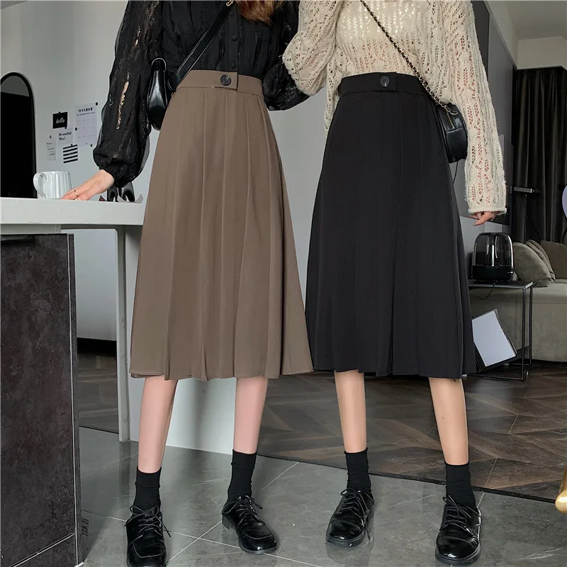 

Retro high waist slim A-line umbrella skirt mid-length fashion pleated skirt women's skirt