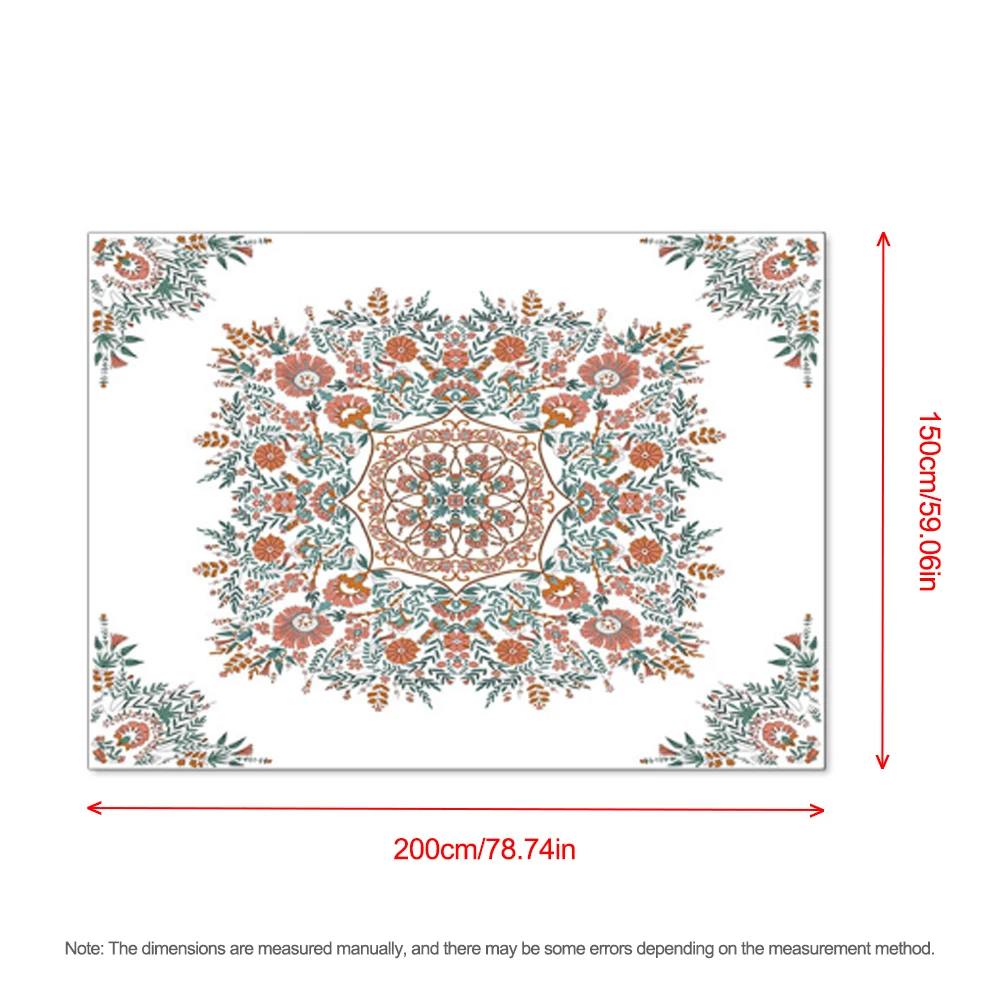 

5 Sizes Wall Hanging Decor Floral Mandala Boho Wall Hanging Tapestry Home Room Decor Hippie Wall Rugs Dorm Decor Blanket