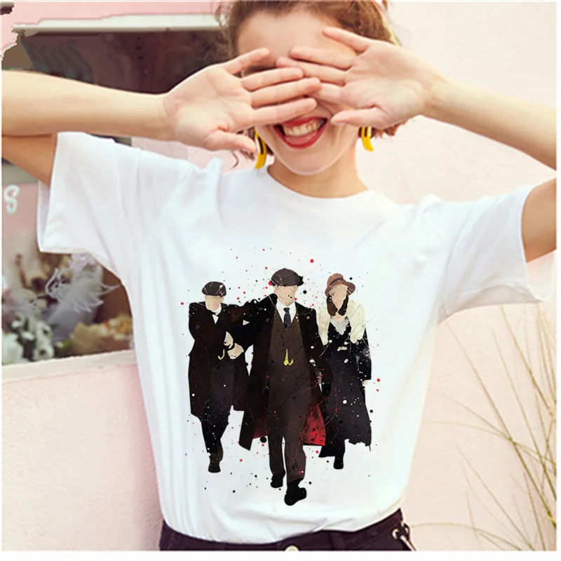 

Fun Short Sleeve T-shirt Ladies T-shirt 90s Ulzzang Ladies Fashion T-shirt Top AOWOF Ladies Harajuku Peaky Ladies T-shirt