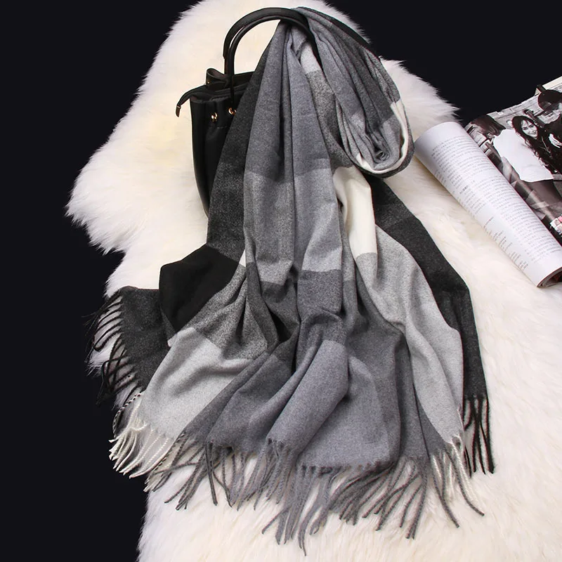 

Winter Scarves Women Imitate Cashmere Scarf Korean Fashion Red Plaid Shawl Wrap for Girl's Outdoor Echarpe Foulard Femme Scarfs