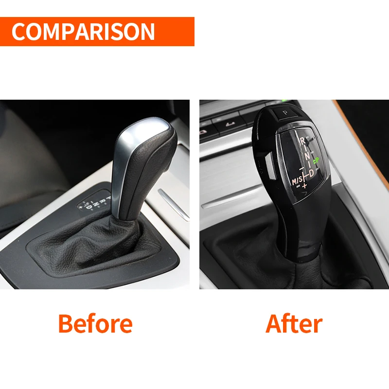 

Automatic LED Shift Knob Gear Shifter For BMW E90 E92 E93 F30 Style Black Left Driver 2006-2012