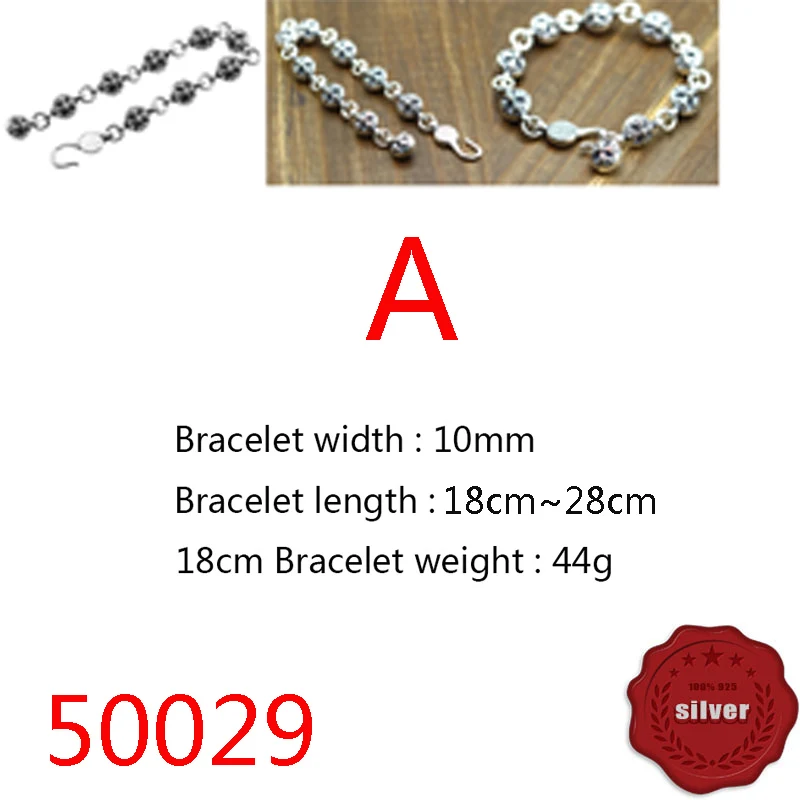 

50029 S925 sterling silver bracelet personality cross flower anchor simple punk retro fashion accessories jewelry