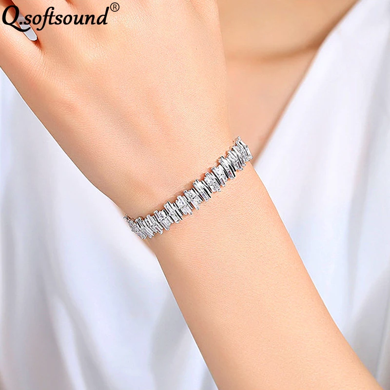 Роскошный Теннисный браслет и браслеты с кубическим цирконием для женщин