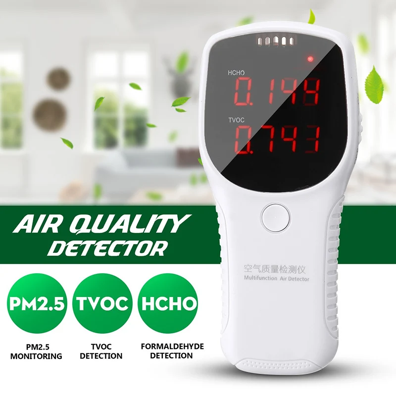 Новейший портативный монитор качества воздуха HCHO TVOC PM2.5 PM10 детектор