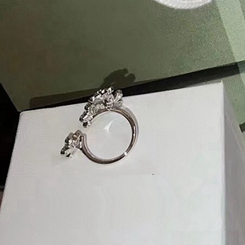 MY Hot Циркон Клевер листья цветок манжета палец кольцо для женщин Свадьба все матч