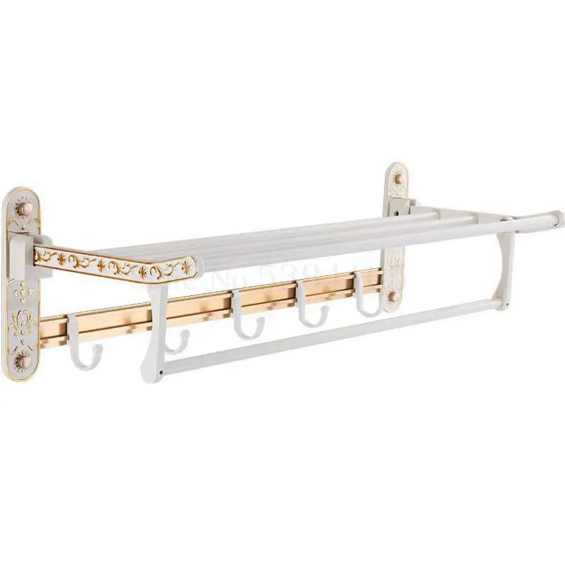 Белого цвета и слоновой кости Складная Ванна Полотенца стеллаж для выставки