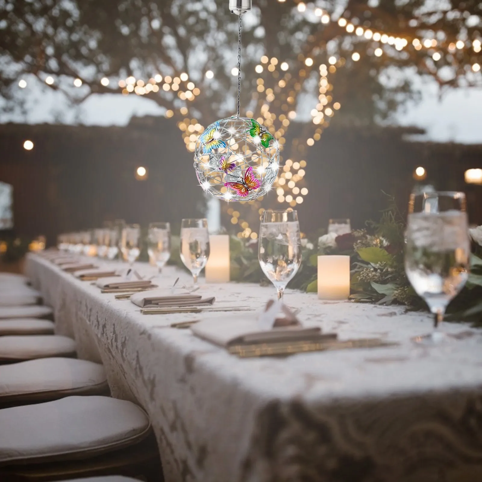 Садовые декоративные подвесные солнечные светильники с бабочкой