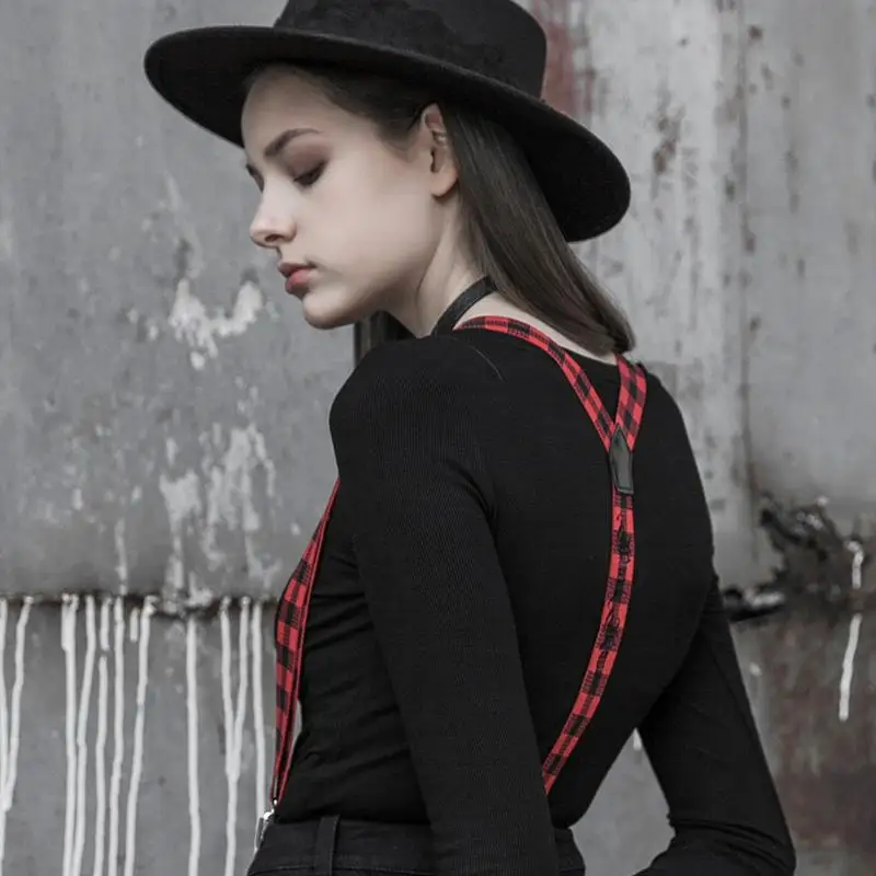 Женский Клетчатый Ремень в стиле панк PS128BD|Женские подтяжки| |