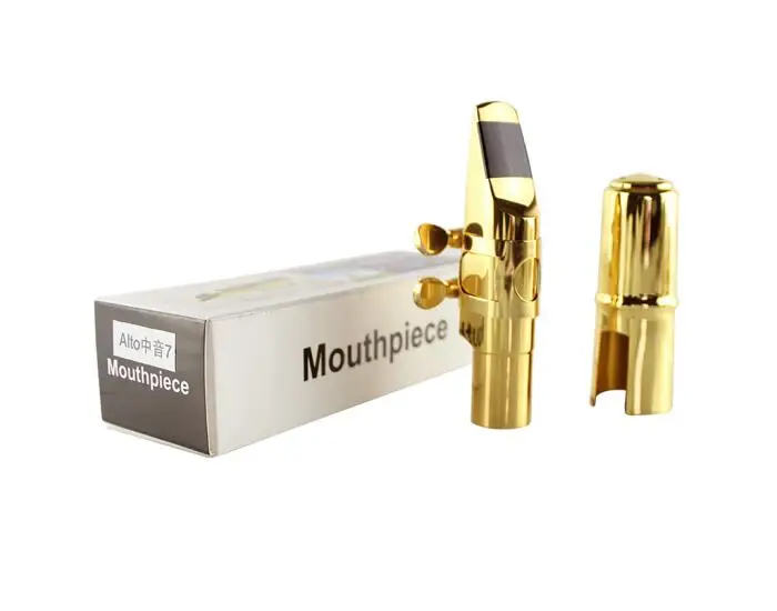 Высококачественный металлический золотой лак саксофон мундштук для альт тенор