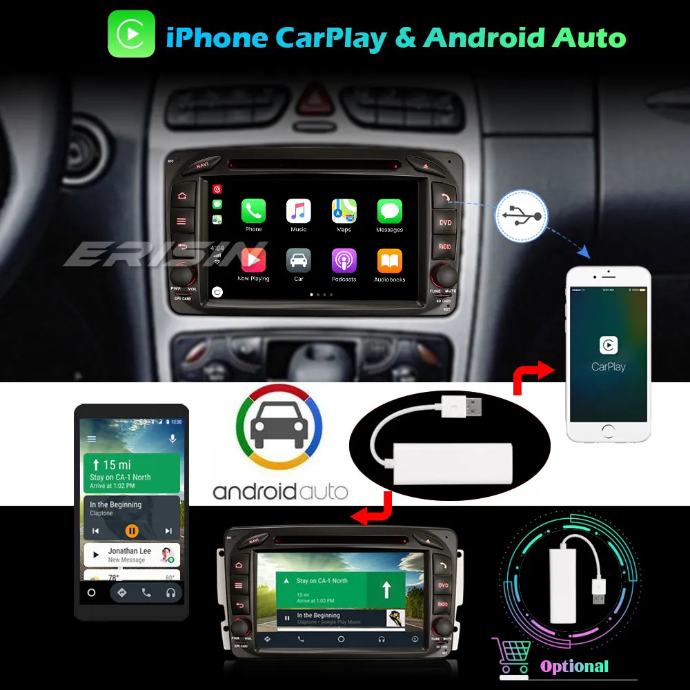 Erisin ES5963C Android 10 0 автомобильный Стерео Радио DVD GPS для Mercedes Benz C/CLK/G Class W203 W209 W463 Vito Viano