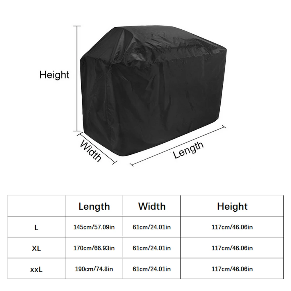 

210D Barbecue Cover Heavy Duty BBQ Grill Cover Oxford Fabric With Self-Stick Straps Anti-Dust Waterproof Rain Protective
