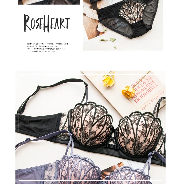 Roseheart, женская мода, красная сетка с кружевной отделкой, мягкий бюстгальтер, без косточек, полые хлопковые трусики, пуш-ап, сексуальное нижнее белье, наборы нижнего белья