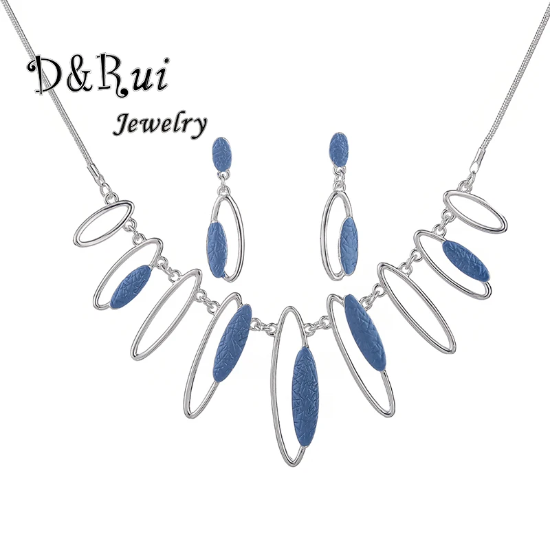 Модные украшения 2019 комплект геометрических висячих серег и ожерелий с