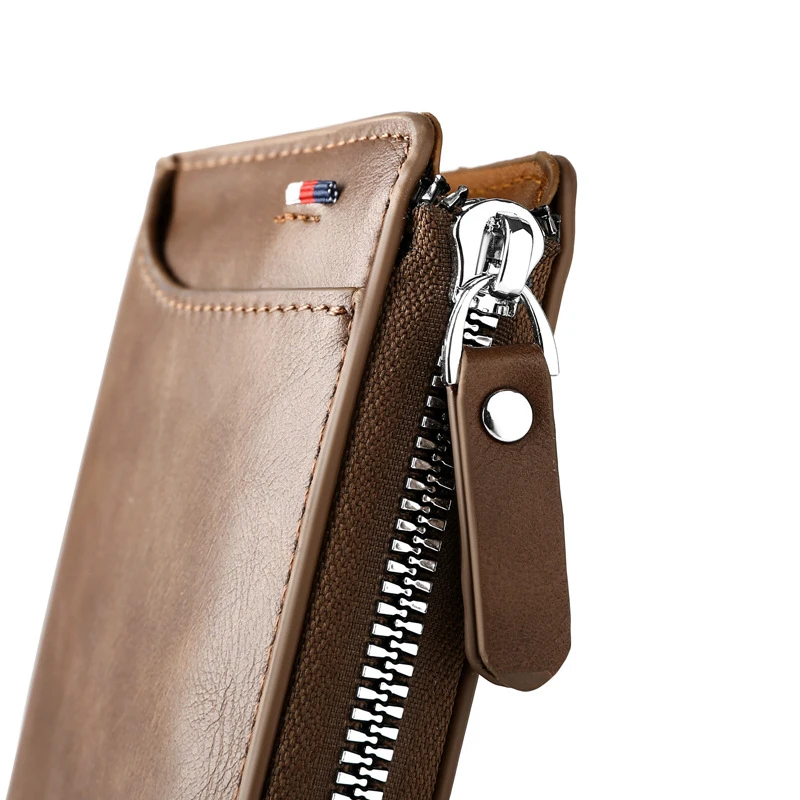 

ZZSLHL Men Wallets Short Card Holder Rfid MiniMoney Bag Luxury Boys Wallet Leather With Coin Pocket NFC ID Credit Card Wallet