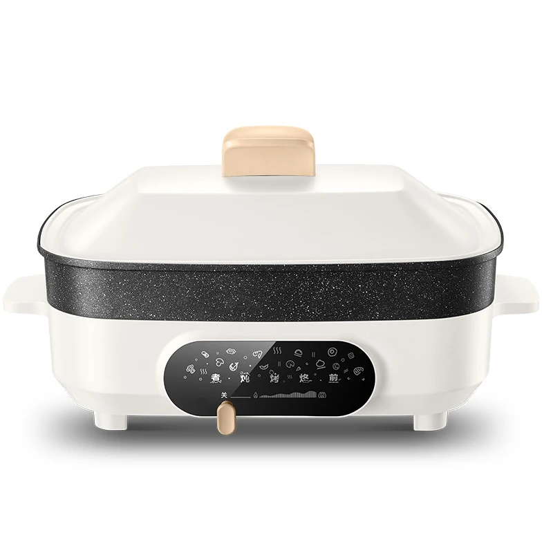 

One-piece Electric Hot Pot Multifunctional Cooking Pot Electric Barbecue Meat Pot Net Red Pot One Household Cooking and Frying