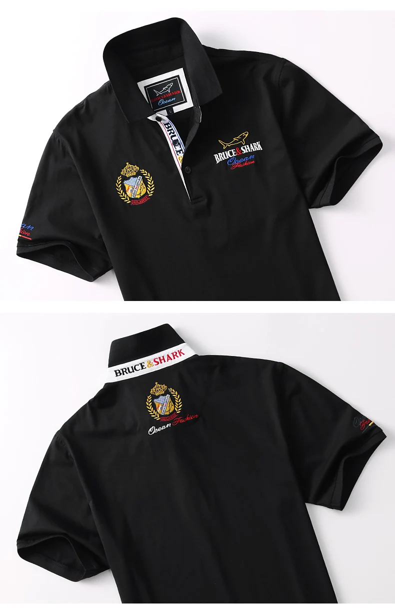 

New 2021 Summer Bruce&Shark Short Men TEES Soften Cotton Jersey Fashion Casual Loose best quality Plus 4XL Polo