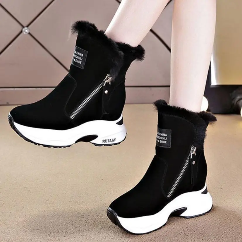

Winter Women Boots Plus Velvet Thick Platform Heels Keep Ankle Warm Winter Short Boots Botas Mujer Fashion Women Shoes